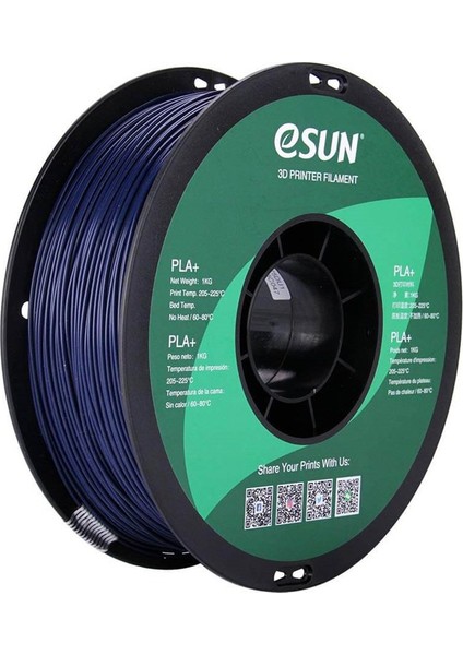 1,75 mm PLA Plus (PLA+) Koyu Mavi Filament (1 KG)