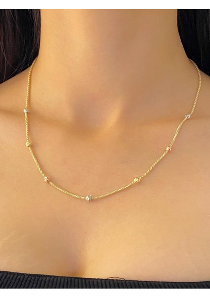 Pop Corn Zincir Dorika Top Çok Şık Altın Kolye 14 Ayar fiyatları