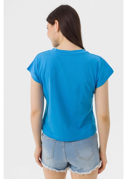 Kadın Önü Varak Baskılı T-Shirt 230067 -
