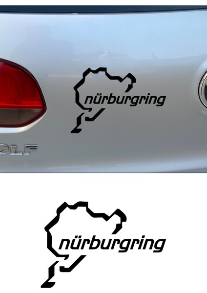 Nürburgring Oto Sticker, Araba Sticker Siyah 15 cm
