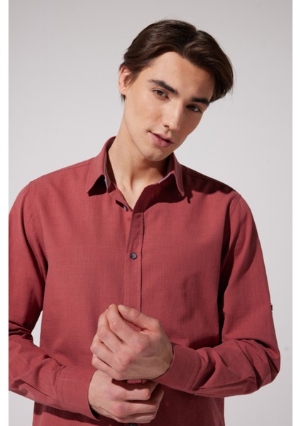 Regular Fit Normal Kesim %100 Pamuk Pembe Uzun Kollu Gömlek fiyatları