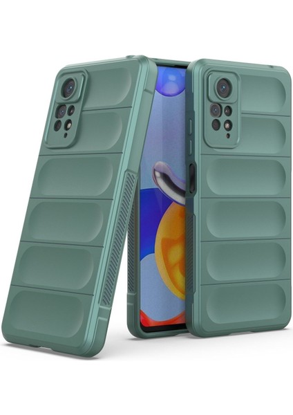 Xiaomi Redmi Note 11 Pro Uyumlu Kılıf Kamera Korumalı Arkası Kasisli Dalgalı Içi Süet Kadife Leke Tutmaz Yumuşak Silikon + Cam Set