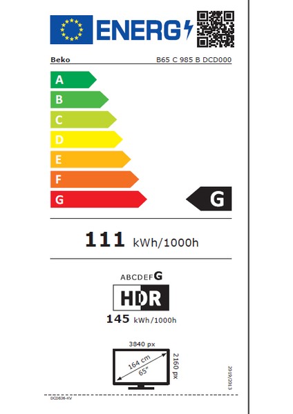 B65 C 985 B 65" 165 Ekran Uydu Alıcılı 4K Ultra HD Android Smart LED TV