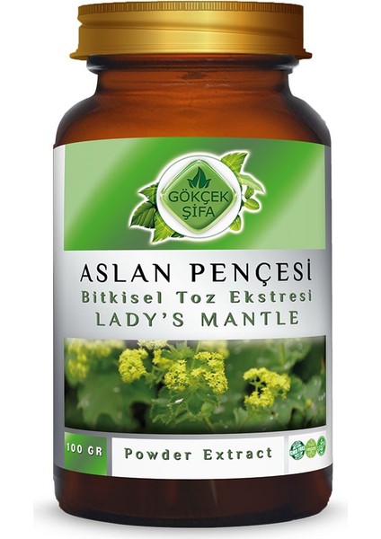Aslan Pençesi Toz Ekstresi (Alchemilla vulgaris)100 gr. Cam Kavanoz