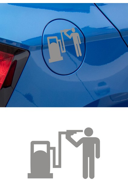 Depo Yakıt Kapağı Oto Sticker - Araba Sticker - Oto Sticker - 15CM