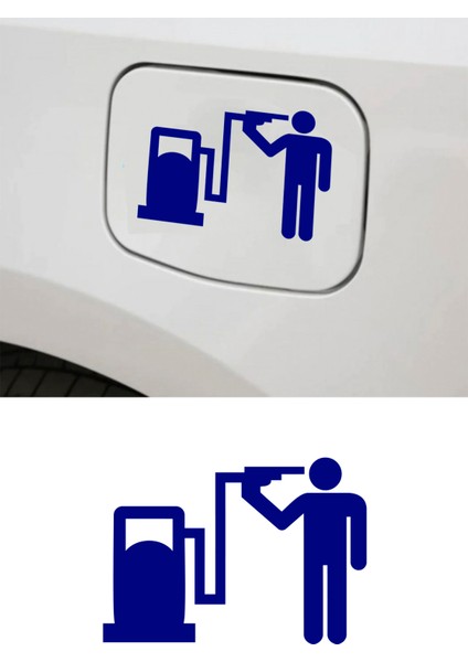 Depo Yakıt Kapağı Oto Sticker - Araba Sticker - Oto Sticker - 15CM