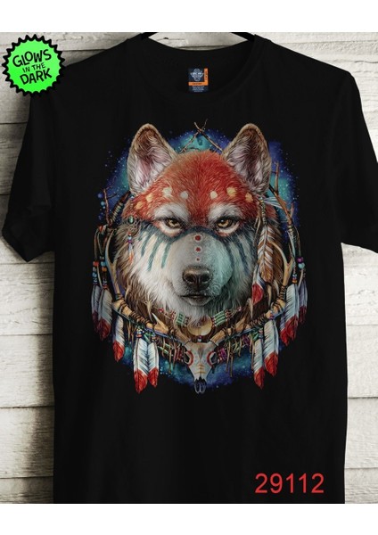 Erkek Kurt Baskılı T-shirt