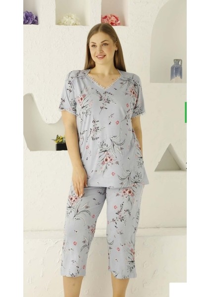 Mavi Battal Bermuda Bayan Pijama Takımı 2704BB10