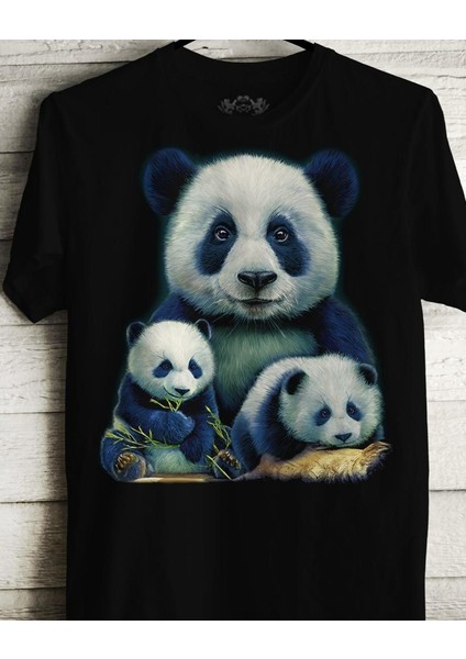 Erkek Panda Baskılı T-Shirt