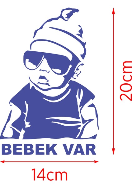 Arabada Bebek Var Araba Sticker - Oto Sticker - Araba Sticker - 20 cm