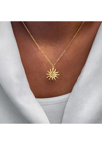 925 Ayar Gümüş Güneş Kolye