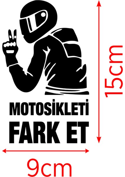 Motosikleti Fark Et Oto Araba Cam Motosiklet Sticker Siyah 15 x 9 cm fiyatları