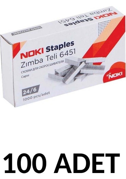 100 Adet Zımba Teli No:24/6 Cu 1000'li