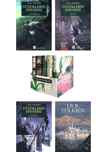 – Yüzüklerin Efendisi Yüzük Kardeşliği + İki Kule + Kralın Dönüşü / 3 Kitap + Tolkien Mirası 5 Kitap Kutulu Set + Gondolin’in Düşüşü / J.R.R. Tolkien – 9’lu Roman Kitap Seti