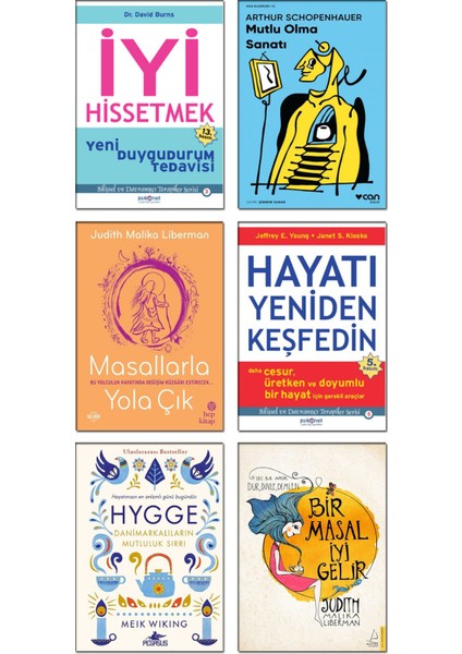 Mutlu Olma Sanatı - Hayatı Yeniden Keşfedin - İyi Hissetmek - Bir Masal İyi Gelir - Masallarla Yola Çık + Hygge Danimarkalıların Mutluluk Sırrı - 6 Kitap Set Kişisel Gelişim Kitapları