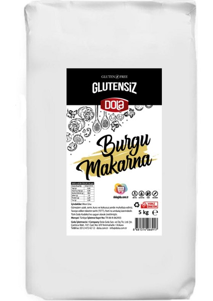 Glutensiz Burgu Makarna 5 kg