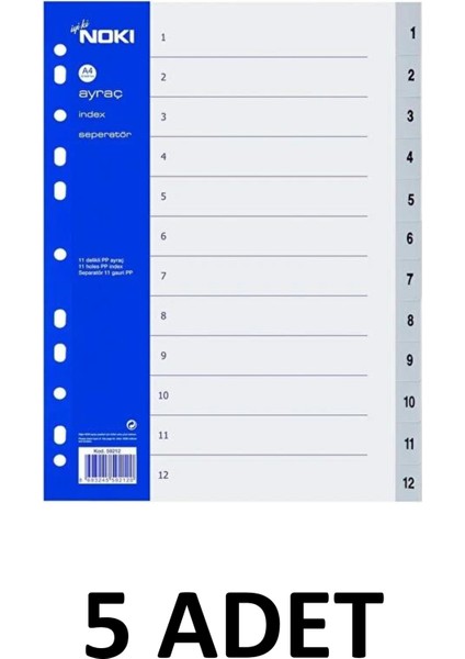 5 Adet 1-12 Rakam Ayraç Seperator