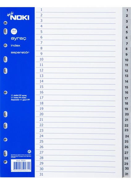 10 Adet 1-31 Rakamlar Ayraç Seperator modelleri