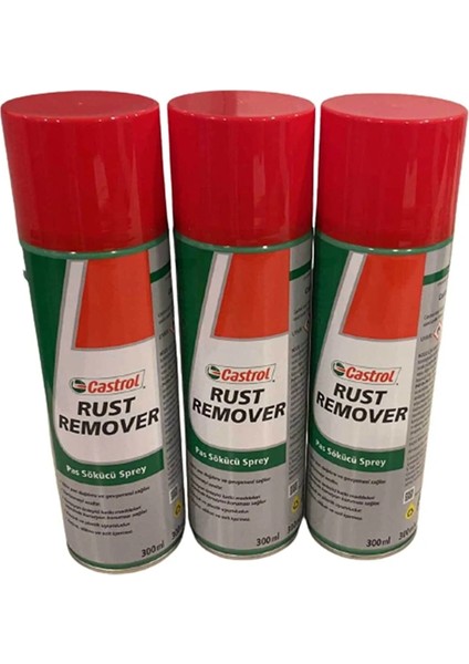 Rust Remover, 3lü Pas Sökücü ve Korozyon Önleyici Sprey, 300 Ml