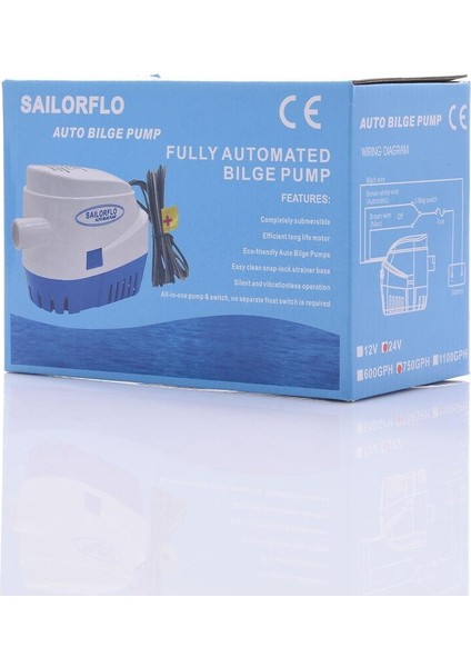 Sailorflo Otomatik Sintine Pompası 750GPH 24V 1.6A