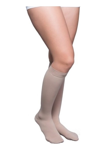 Diz Altı Varis Çorabı Burnu Kapalı Ten Rengi Ccl2