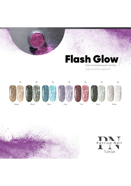 Patrisa Nail Işığı Yansıtan Pigment Flash Glow Pink - Pembe 5gr