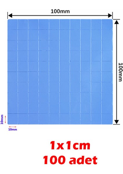 Termal Ped soğutucu termal silikon ped 0,5mm 1x1 cm 100 adet