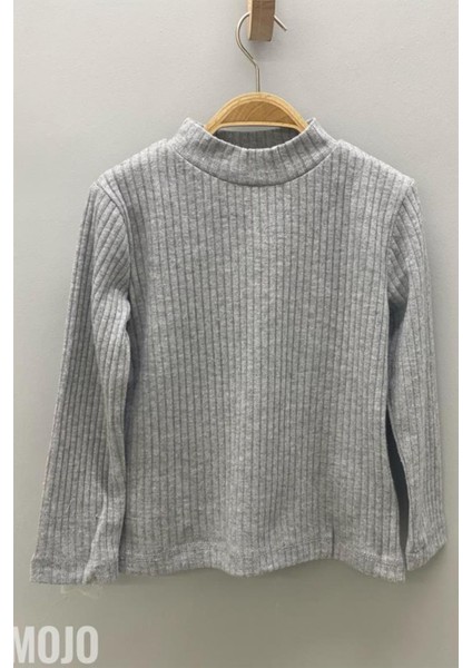 Mojo Kız Çocuk Yarım Balıkçı Triko Body 218282 Gri