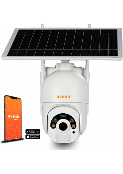 AV-S410 Solar Panelli Dış Mekan Ptz 360 Dönebilen Akıllı Wifi Kamera - App Kontrol -