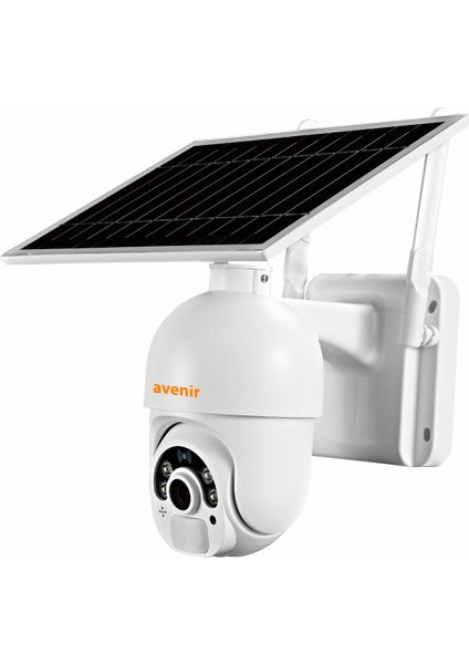 AV-S410 Solar Panelli Dış Mekan Ptz 360 Dönebilen Akıllı Wifi Kamera - App Kontrol -