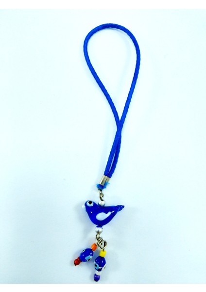 El Yapımı Cam Kuş Nazar Boncuklu Araba Dikiz Ayna Süsü