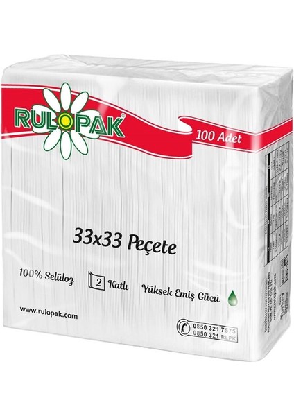 Garson Katlama Peçete 33X33 100'LÜ Paket 12 Adet