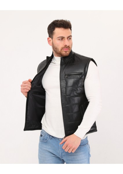 Deri Şişme Yelek Siyah Renk fiyatları