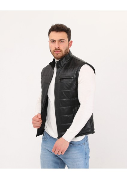 Deri Şişme Yelek Siyah Renk fırsatları