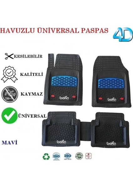 Ford Focus Hb 2000 4d Havuzlu Universal Paspas Mavi