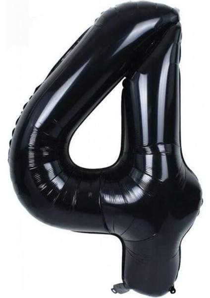 Siyah 4 Rakam Folyo Balon 100 cm 1 Adet