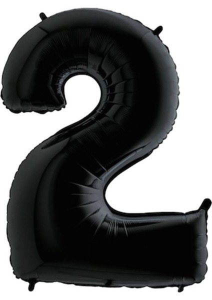 Siyah 2 Rakam Folyo Balon 100 cm 1 Adet