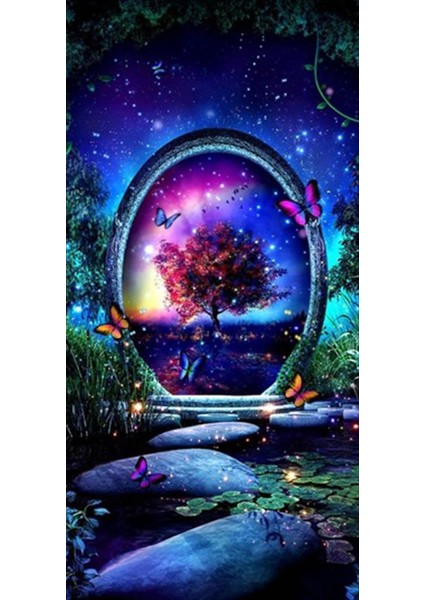 Mistik Doğa Pixart Sanat Elmas Mozaik Tablo Diamond Türkiye 38 x 79 cm