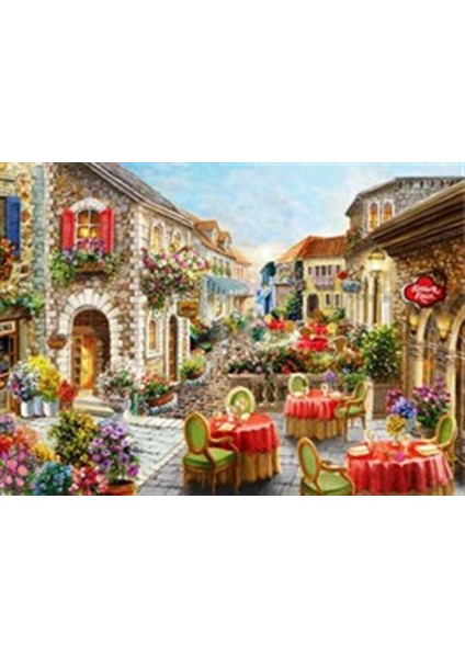 Çiçekli Cafe Pixart Sanat Elmas Mozaik Tablo Diamond Türkiye 69 x 51 cm