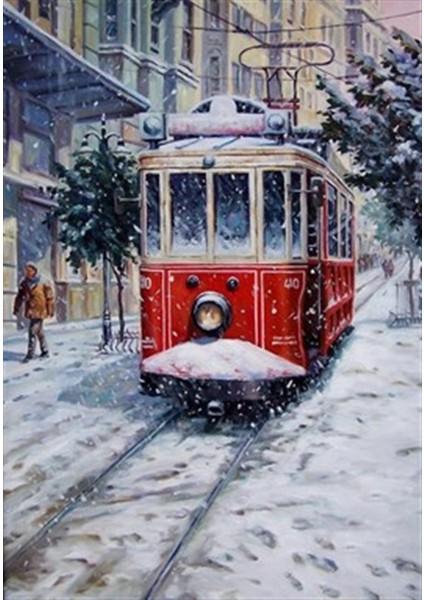 Karlı Taksim Pixart Sanat Elmas Mozaik Tablo Diamond Türkiye 36 x 51 cm