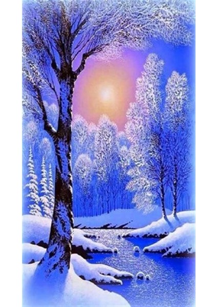 Kış Güneşi Pixart Sanat Elmas Mozaik Tablo Diamond Türkiye 33 x 58 cm