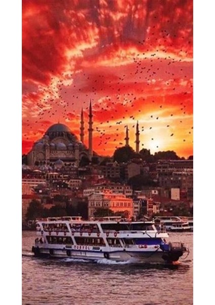 Muhteşem Istanbul Pixart Sanat Elmas Mozaik Tablo Diamond Türkiye 38 x 68 cm