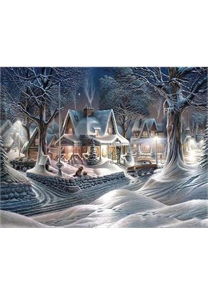 Karlı Kasaba Pixart Sanat Elmas Mozaik Tablo Diamond Türkiye 66 x 51 cm