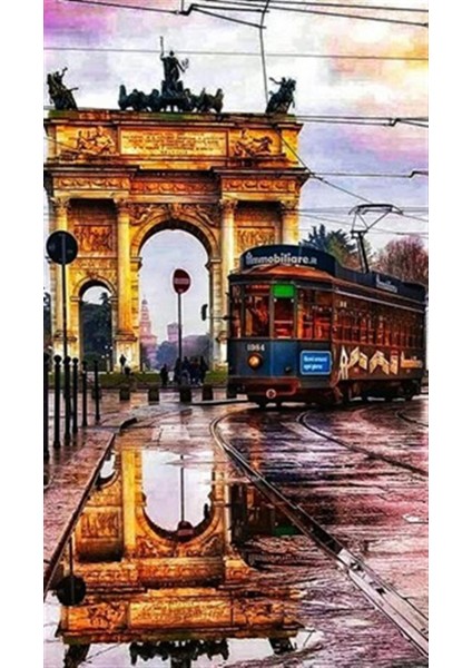Milano Barış Kapısı Pixart Sanat Elmas Mozaik Tablo Diamond Türkiye 46 x 81 cm