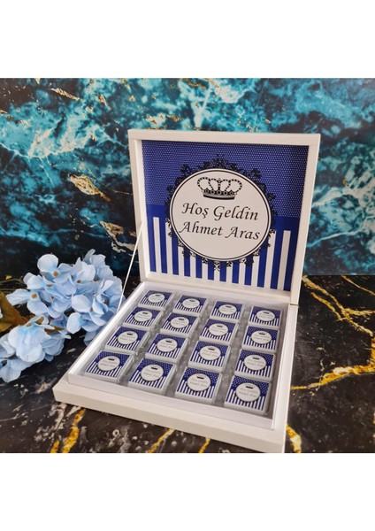 Karton Kutuda Madlen Etiket Baskılı Kişiselleştirilmiş Çikolata 48 Adet