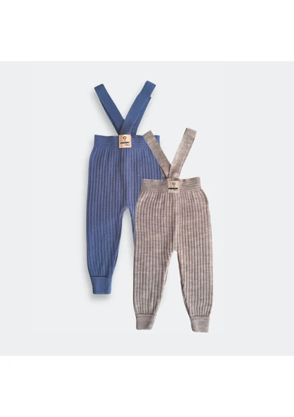 Miny Trendy 2'li Set Unisex 4 Mevsim Ayarlanabilir Çapraz Askılı Esnek Triko Bebek Tayt