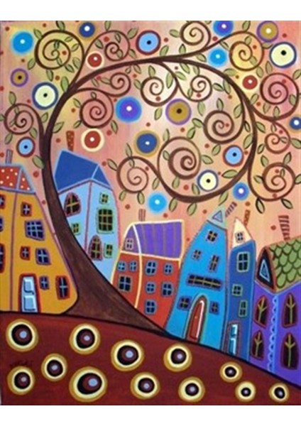Nazar Boncuklu Ağaç Pixart Sanat Elmas Mozaik Tablo Diamond Türkiye 40 x 50 cm
