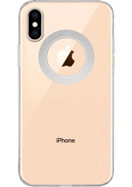 Caseworld Apple iPhone x ile Uyumlu Kapak Lens Koruması Kapalı Logo Kısmı Açık Şeffaf Silikon Kılıf