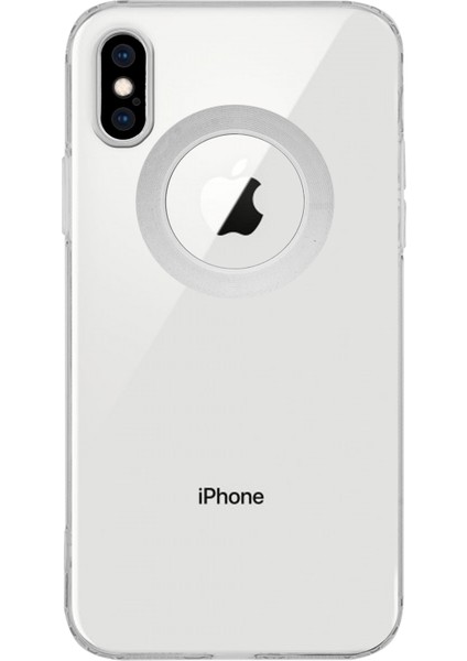 Apple iPhone x ile Uyumlu Kapak Lens Koruması Kapalı Logo Kısmı Açık Şeffaf Silikon Kılıf