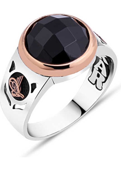 Siyah Zirkon Taşlı Erkek Yüzük